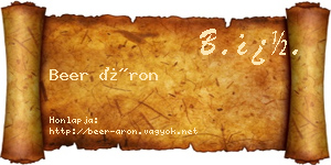 Beer Áron névjegykártya